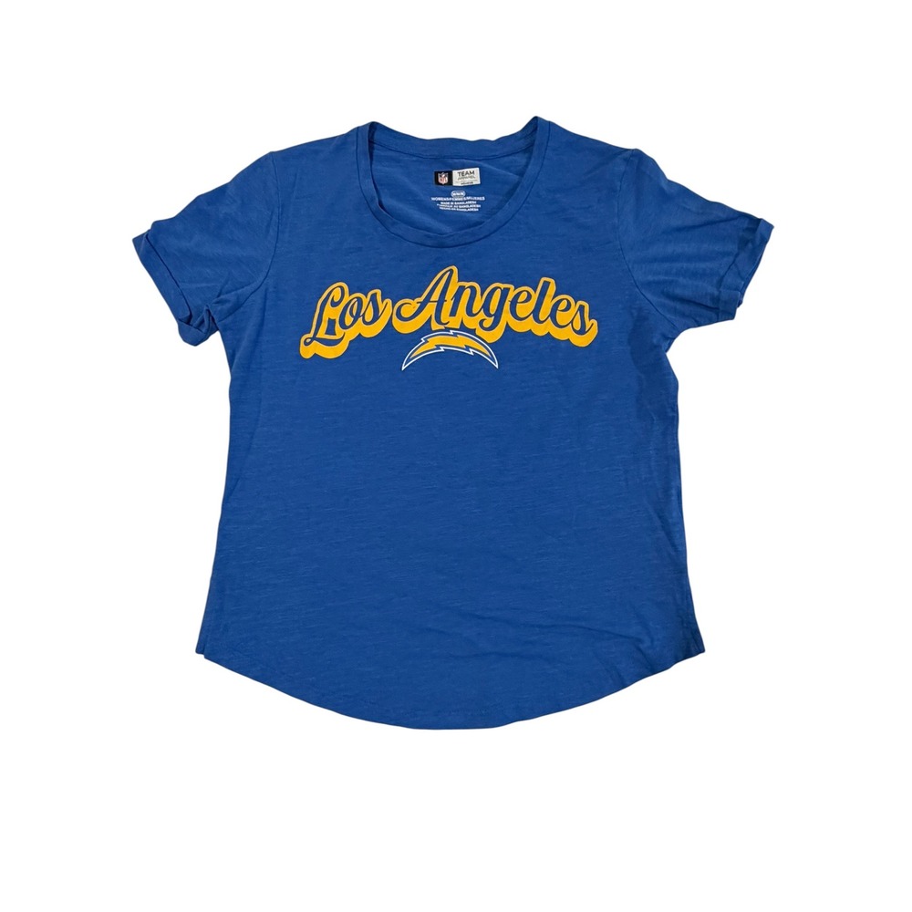 NFL Team Apparel LA Chargers Graphic T-Shirt Blue Medium Game Day Fan Gear Tee